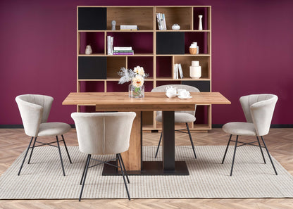 Kitchen Table West Sutton | size: Length: 85cm, Width: 175cm, Height: 77cm | color: Black/Oak | image: 5 | variant: 1007264