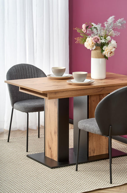Kitchen Table West Sutton | size: Length: 85cm, Width: 175cm, Height: 77cm | color: Black/Oak | image: 8 | variant: 1007264