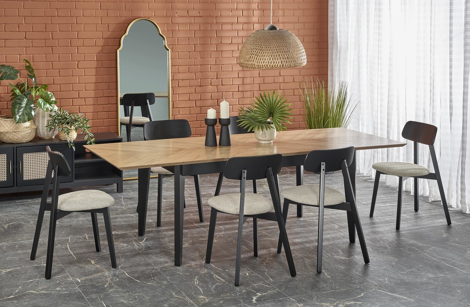 Kitchen Table West Utena | size: Length: 90cm, Width: 240cm, Height: 75cm | color: Oak | image: 4 | variant: 1007582