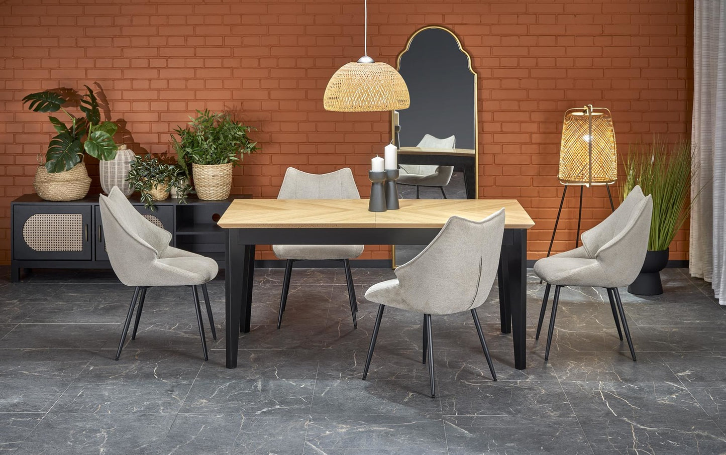 Kitchen Table West Utena | size: Length: 90cm, Width: 240cm, Height: 75cm | color: Oak | image: 5 | variant: 1007582