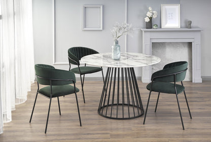 Kitchen Table West Vejle | size: Length: 110cm, Width: 110cm, Height: 75cm, Diameter: 110cm | color: White/Black | image: 2 | variant: 1007497