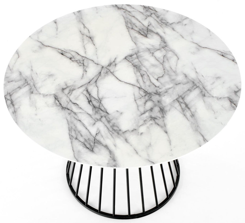 Kitchen Table West Vejle | size: Length: 110cm, Width: 110cm, Height: 75cm, Diameter: 110cm | color: White/Black | image: 3 | variant: 1007497