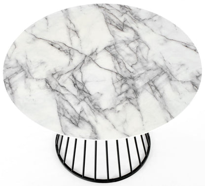 Kitchen Table West Vejle | size: Length: 110cm, Width: 110cm, Height: 75cm, Diameter: 110cm | color: White/Black | image: 3 | variant: 1007497