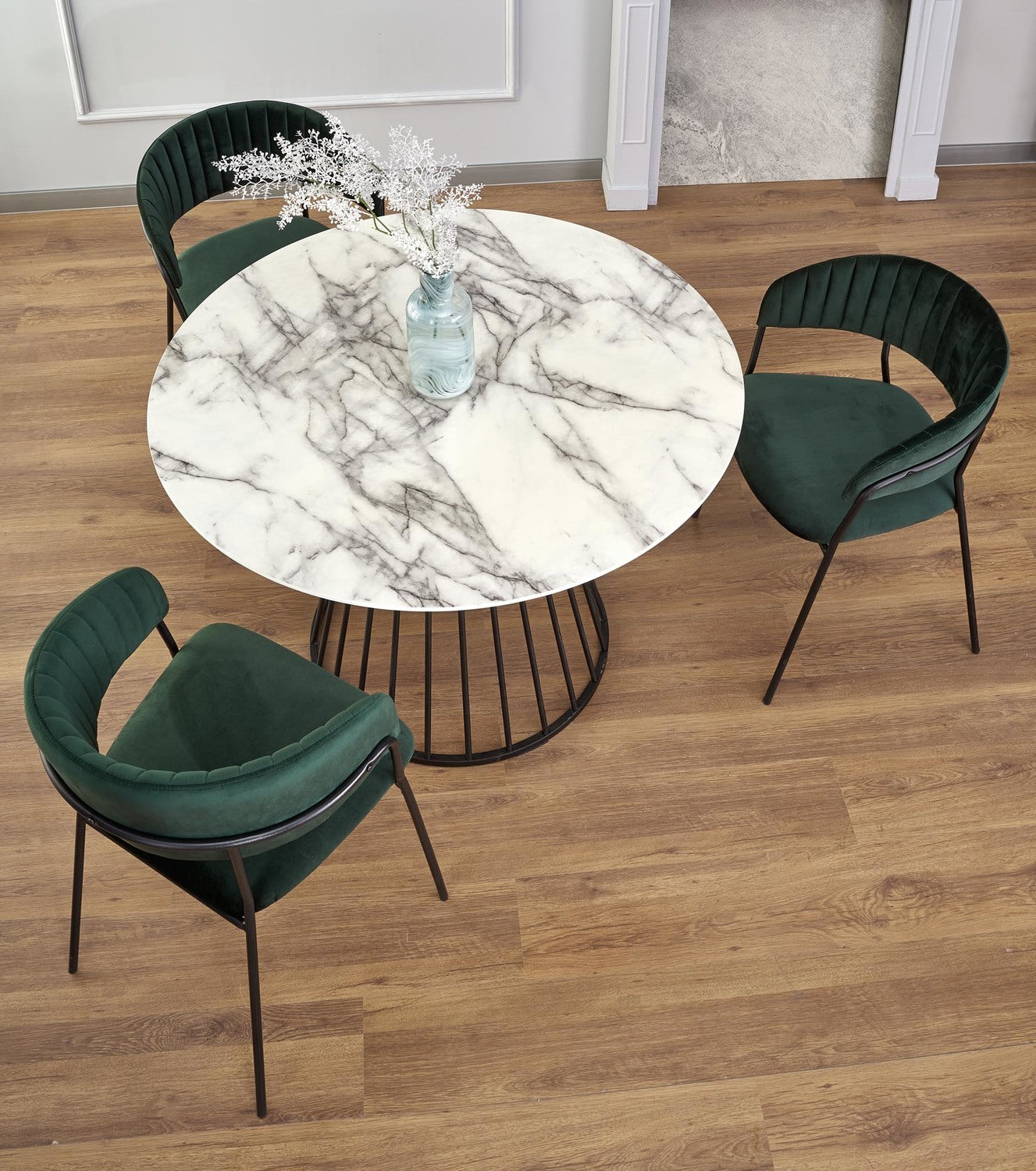 Kitchen Table West Vejle | size: Length: 110cm, Width: 110cm, Height: 75cm, Diameter: 110cm | color: White/Black | image: 4 | variant: 1007497