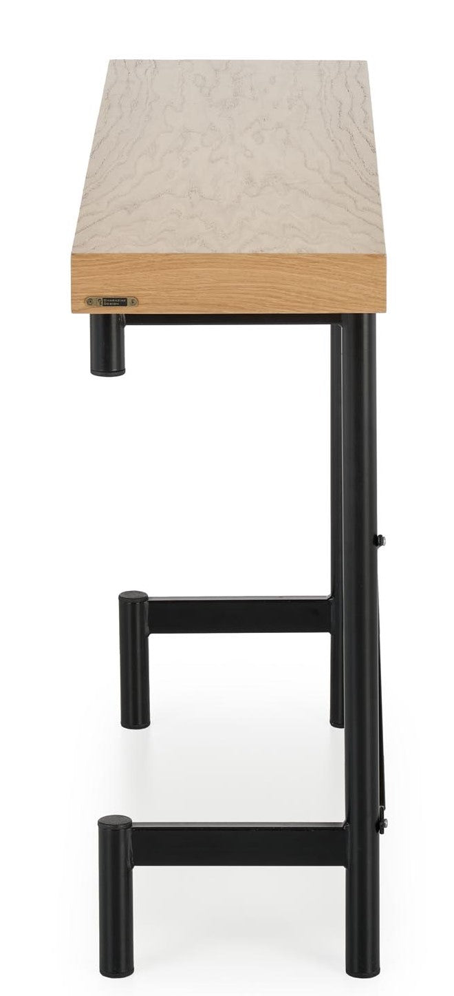 Kitchen Table West Whitby | size: Length: 30cm, Width: 106cm, Height: 77cm | color: Black/Oak | image: 3 | variant: 1007114