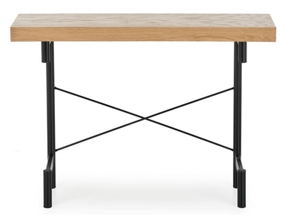 Kitchen Table West Whitby | size: Length: 30cm, Width: 106cm, Height: 77cm | color: Black/Oak | image: 6 | variant: 1007114