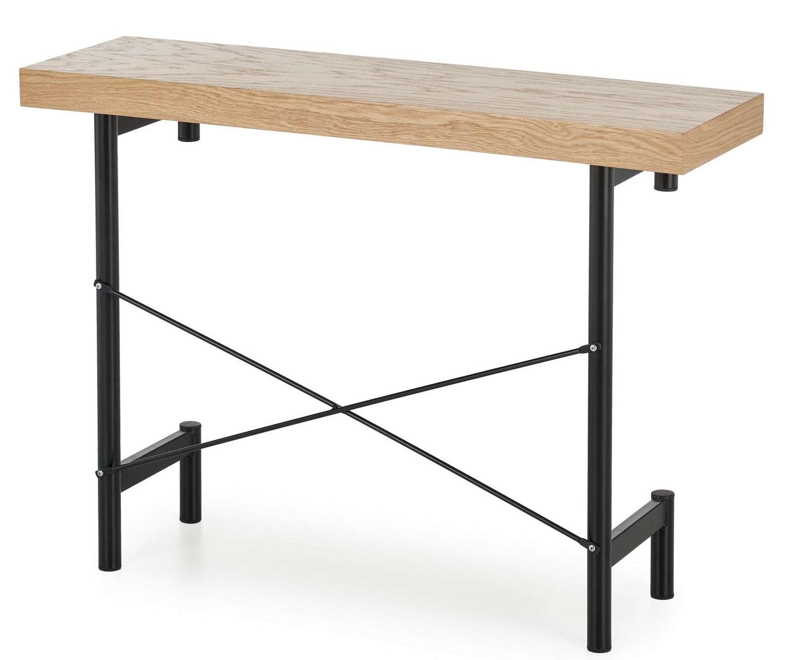 Kitchen Table West Whitby | size: Length: 30cm, Width: 106cm, Height: 77cm | color: Black/Oak | image: 9 | variant: 1007114