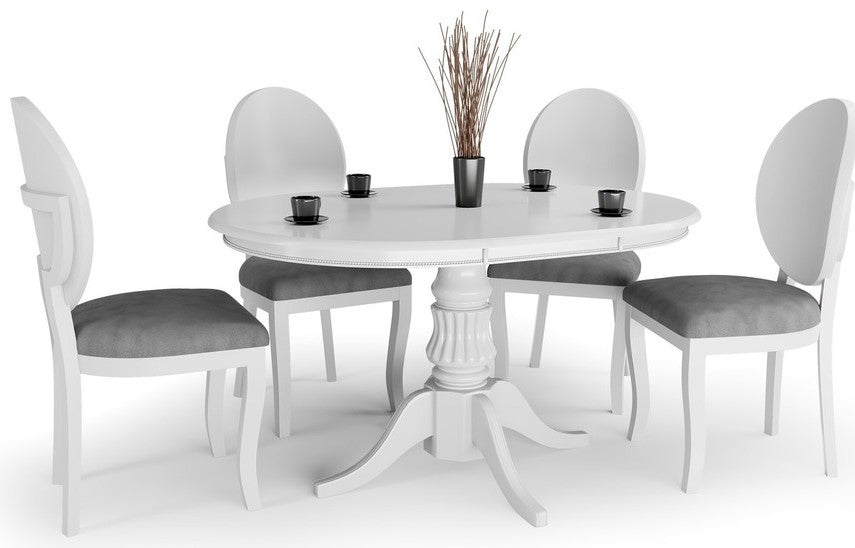 Kitchen Table William | size: Length: 90cm, Width: 124cm, Height: 75cm | color: White | image: 2 | variant: 1006422