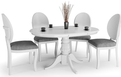 Kitchen Table William | size: Length: 90cm, Width: 124cm, Height: 75cm | color: White | image: 2 | variant: 1006422