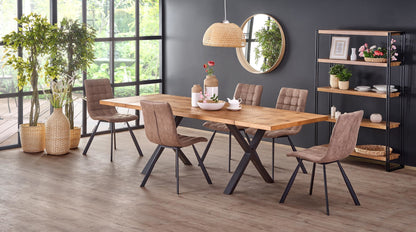 Kitchen Table Xavier | size: Length: 90cm, Width: 250cm, Height: 76cm | color: Black/Oak | image: 3 | variant: 1011302