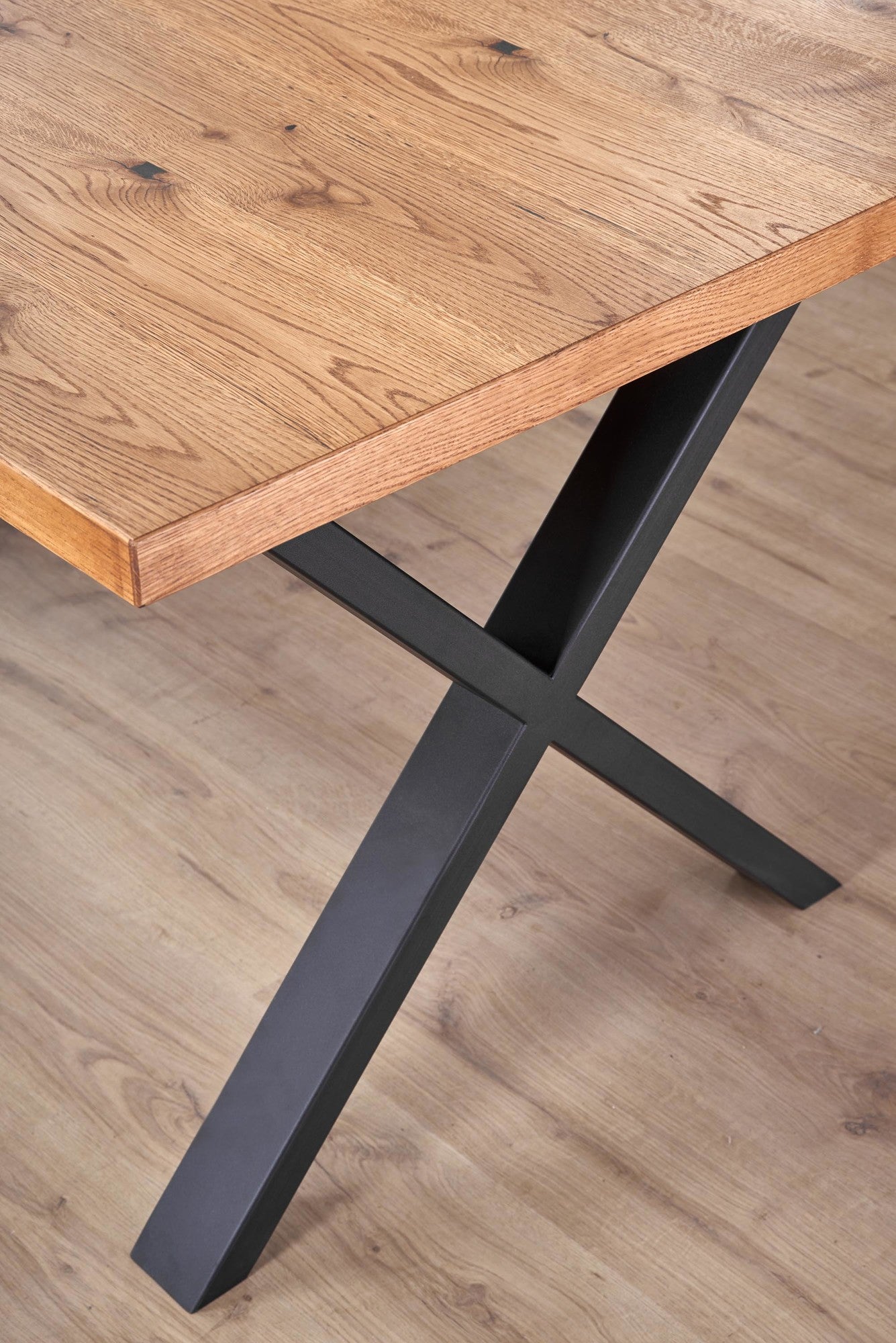 Kitchen Table Xavier | size: Length: 90cm, Width: 250cm, Height: 76cm | color: Black/Oak | image: 5 | variant: 1011302