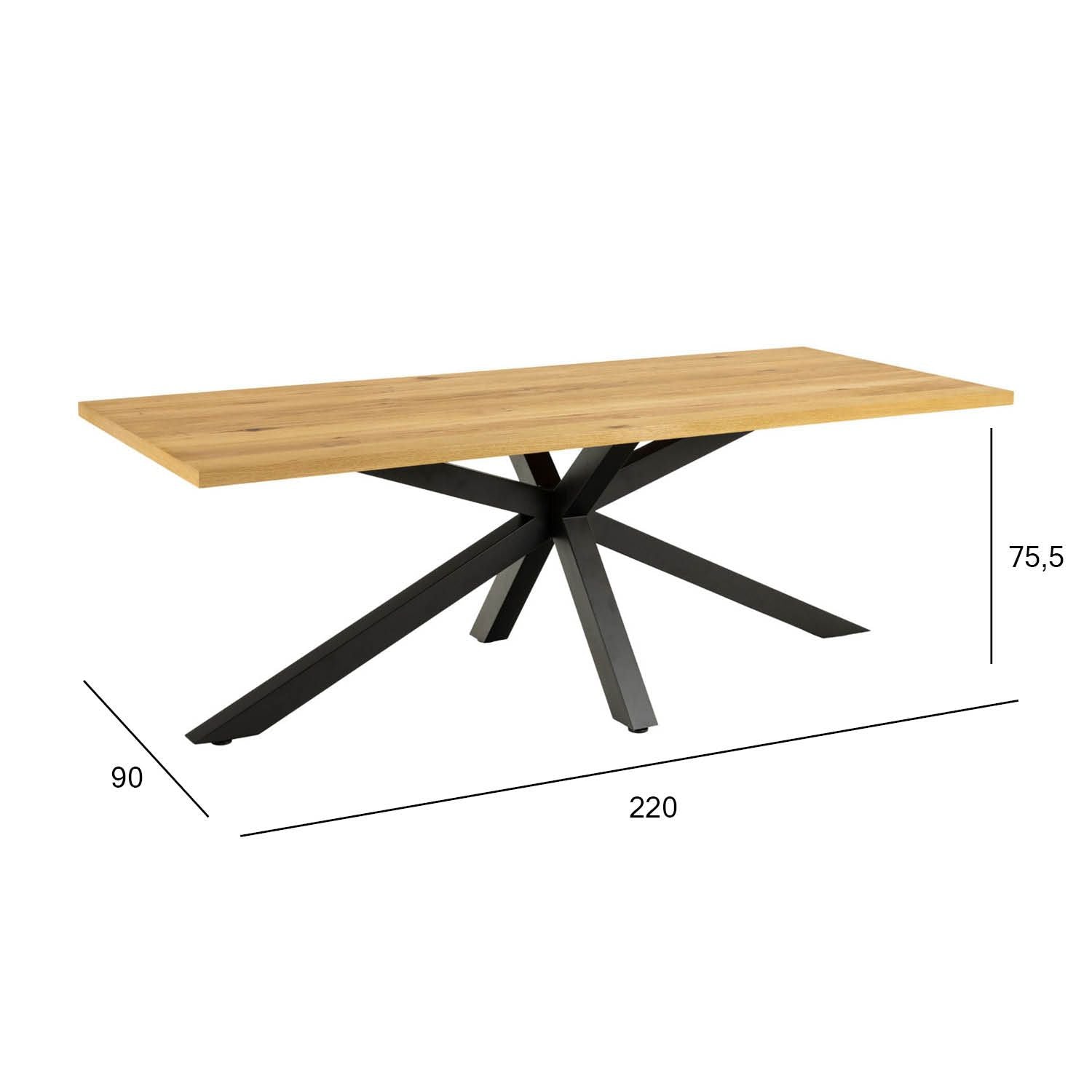 Kitchen Table Zurich | size: Length: 90cm, Width: 220cm, Height: 75.5cm | color: Beige | image: 4 | variant: 1006503