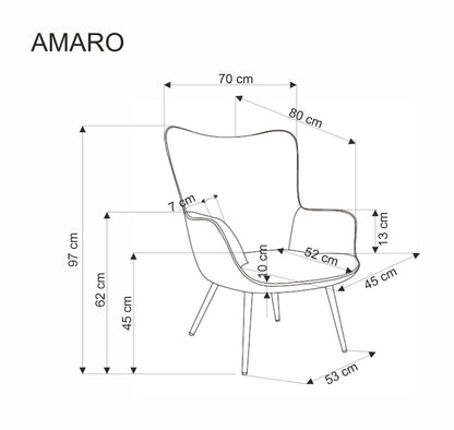Lounge Chair Amaro | size: Width: 70cm, Height: 97cm, Depth: 80cm | color: Beige | image: 1 | variant: 1004572