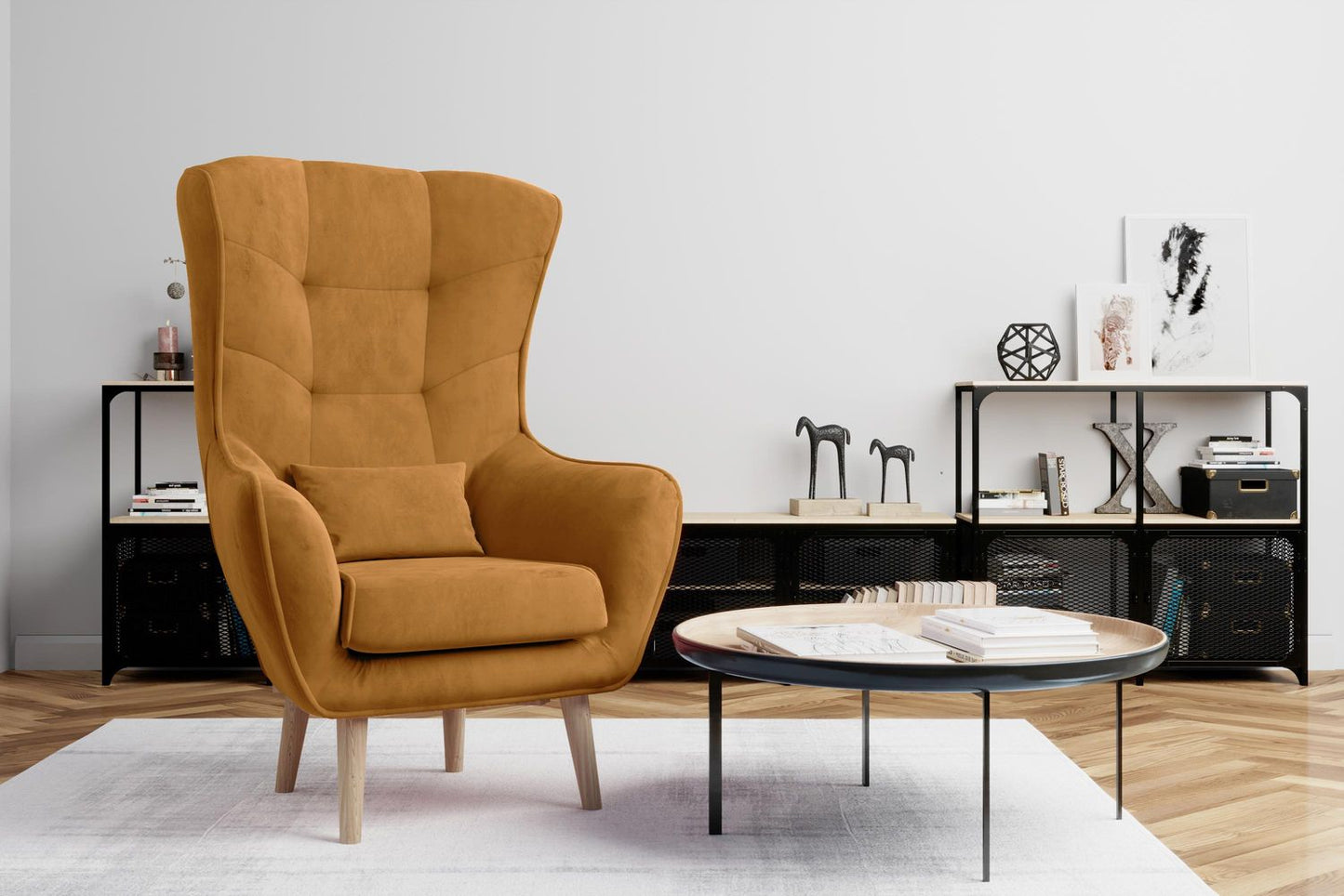 Lounge Chair Arti | size: Width: 80cm, Height: 105cm, Depth: 91cm | color: Yellow | image: 1 | variant: 1004219