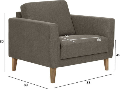 Lounge Chair Bakewell | size: Width: 88cm, Height: 80cm, Depth: 89cm | color: Beige | image: 5 | variant: 1001023