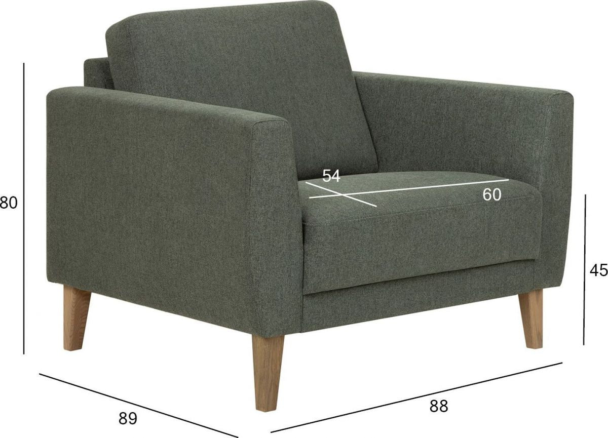 Lounge Chair Bakewell | size: Width: 88cm, Height: 80cm, Depth: 89cm | color: Green | image: 5 | variant: 1001024
