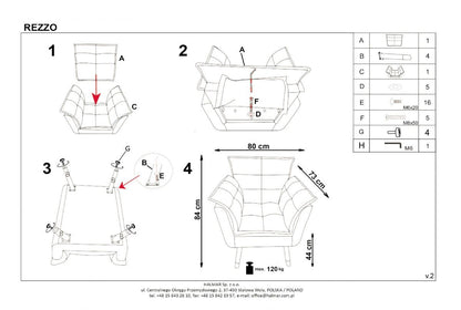 Lounge Chair Brindisi | size: Width: 80cm, Height: 84cm, Depth: 73cm | color: Red | image: 5 | variant: 1002819