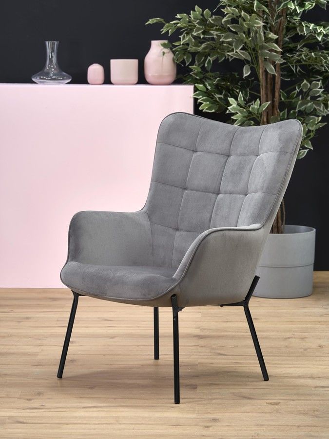 Lounge Chair Castel | size: Width: 71cm, Height: 97cm, Depth: 79cm | color: Gray | image: 2 | variant: 1004603