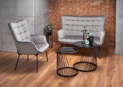 Lounge Chair Castel | size: Width: 71cm, Height: 97cm, Depth: 79cm | color: Gray | image: 3 | variant: 1004603