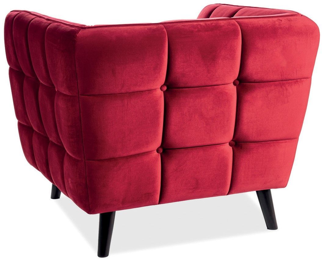 Lounge Chair Castello 1 | size: Width: 92cm, Height: 78cm, Depth: 85cm | color: Red | image: 2 | variant: 1004972