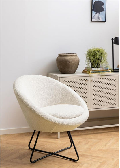 Lounge Chair Center | size: Width: 82cm, Height: 81cm, Depth: 71cm | color: Cream | image: 4 | variant: 1016719