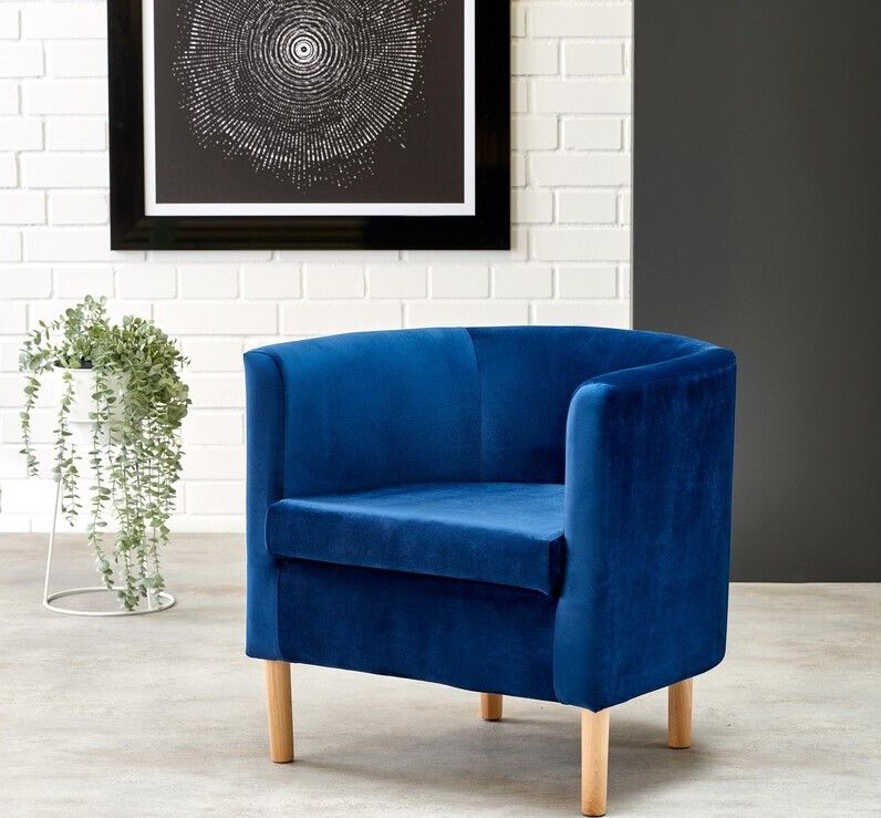 Lounge Chair Clubby 2 | size: Width: 66cm, Height: 64cm, Depth: 58cm | color: Blue | image: 6 | variant: 1004621