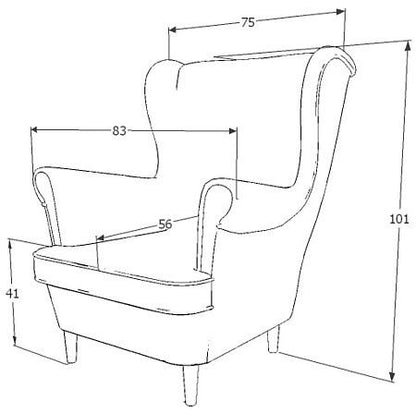 Lounge Chair Cologne | size: Width: 72cm, Height: 101cm, Depth: 56cm | color: Blue | image: 3 | variant: 1004087