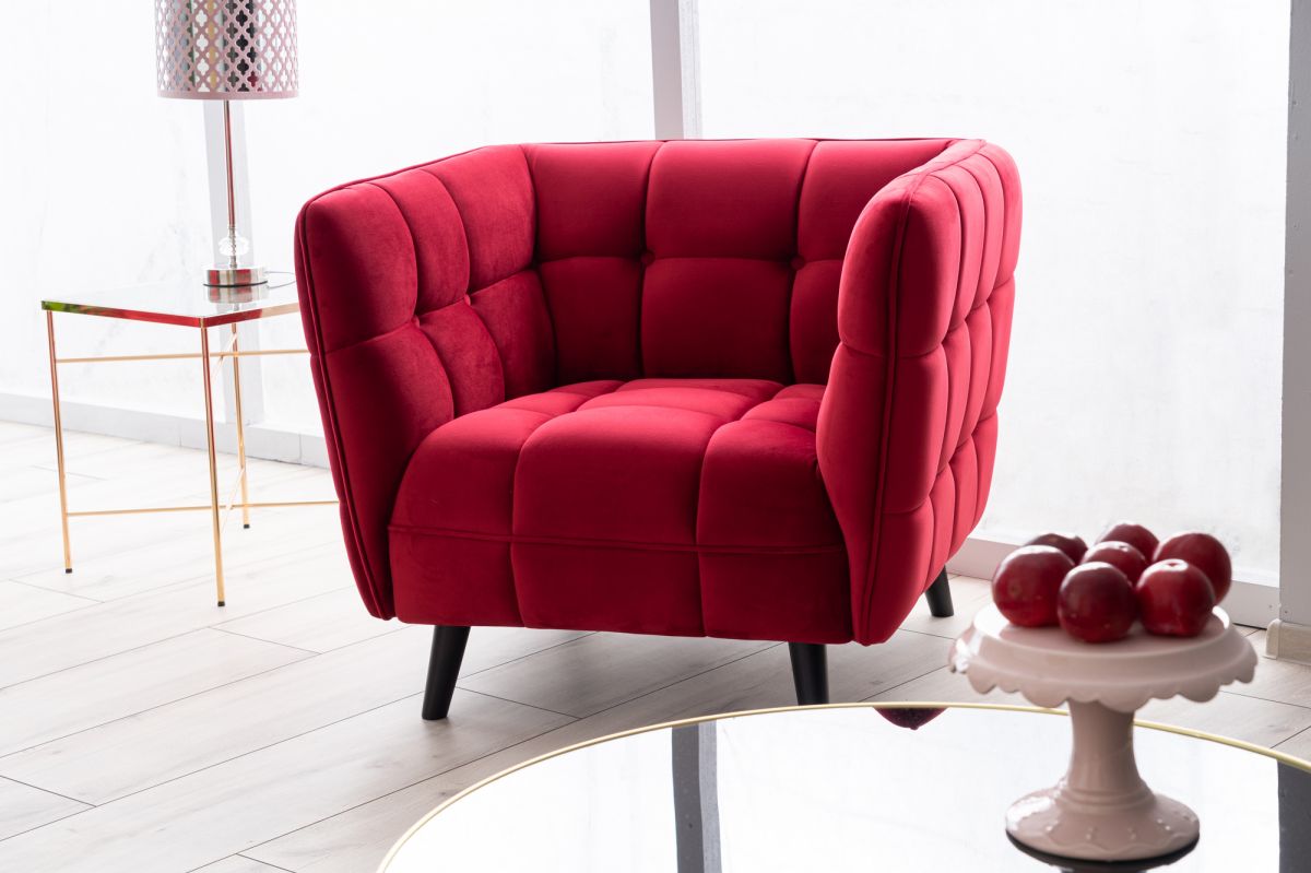Lounge Chair Coventry | size: Width: 92cm, Height: 78cm, Depth: 85cm | color: Red | image: 4 | variant: 1004033