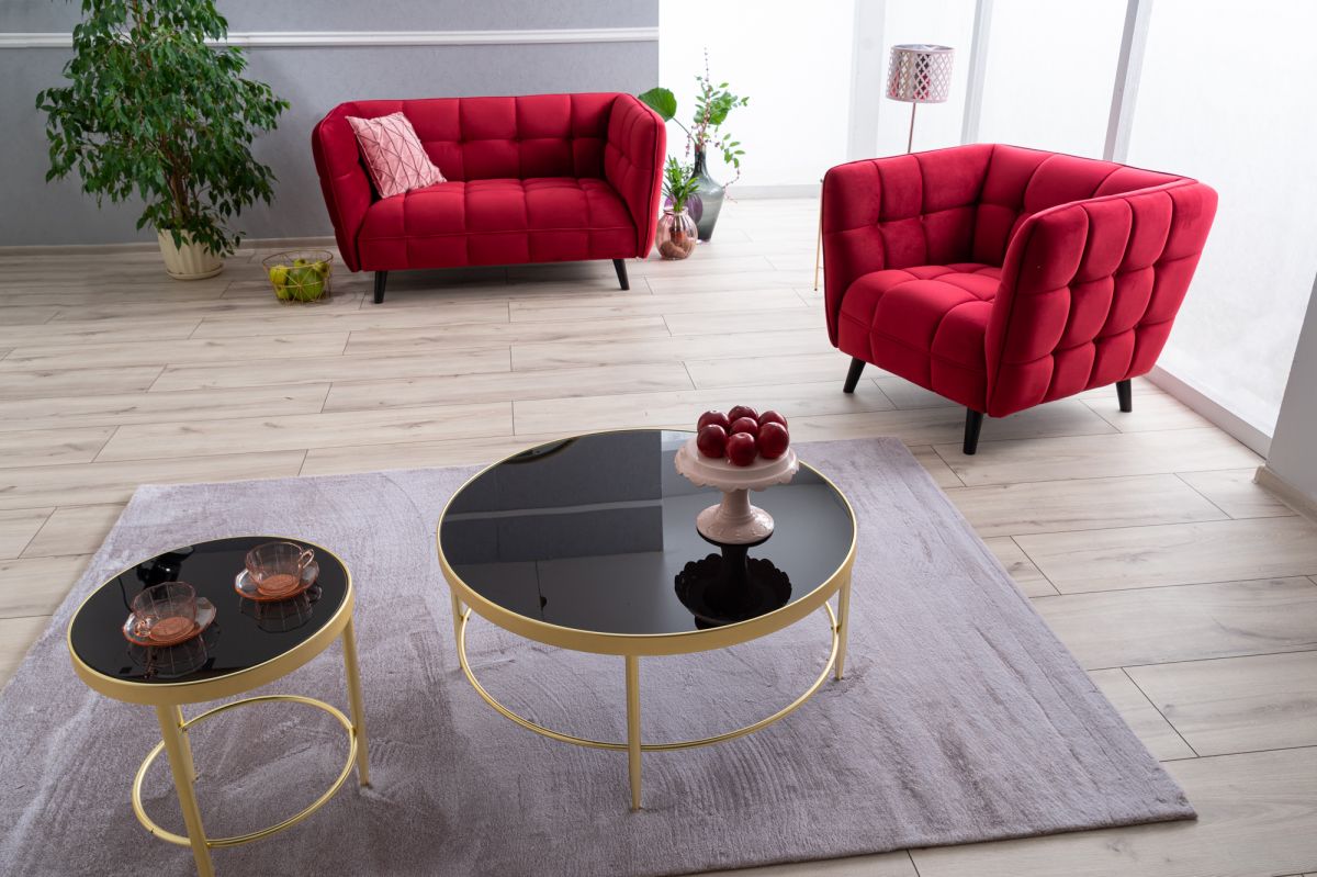 Lounge Chair Coventry | size: Width: 92cm, Height: 78cm, Depth: 85cm | color: Red | image: 6 | variant: 1004033