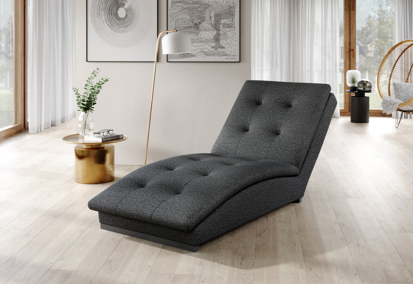 Lounge Chair Doro | size: Width: 85cm, Height: 95cm, Depth: 170cm | color: Gojo | image: 1 | variant: 1004300