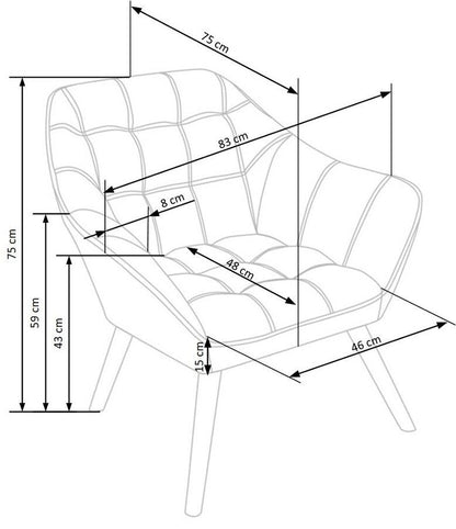 Lounge Chair East Berlin | size: Width: 83cm, Height: 75cm, Depth: 75cm | color: Gray | image: 9 | variant: 1006922