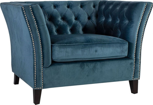 Lounge Chair East Corby | size: Width: 113cm, Height: 78cm, Depth: 86cm | color: Blue | image: 1 | variant: 1005116