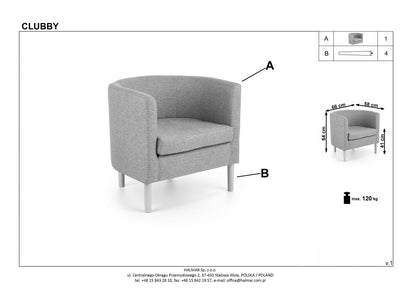 Lounge Chair East Wroclaw | size: Width: 66cm, Height: 64cm, Depth: 58cm | color: Gray | image: 10 | variant: 1006916