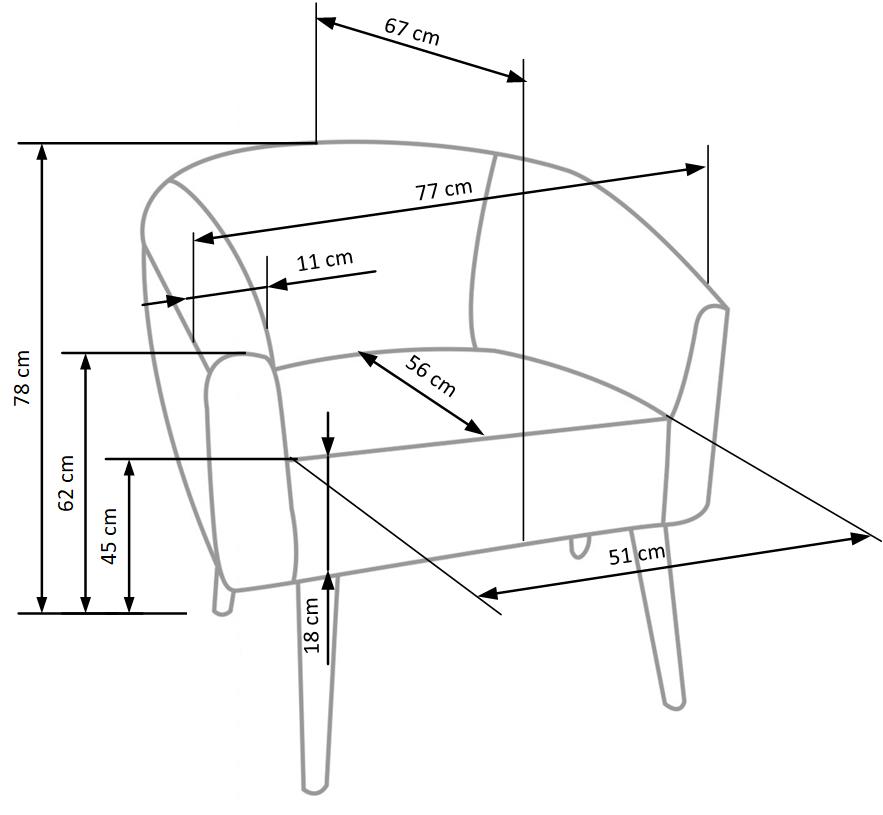 Lounge Chair Grifon | size: Width: 77cm, Height: 78cm, Depth: 67cm | color: White | image: 8 | variant: 1012512
