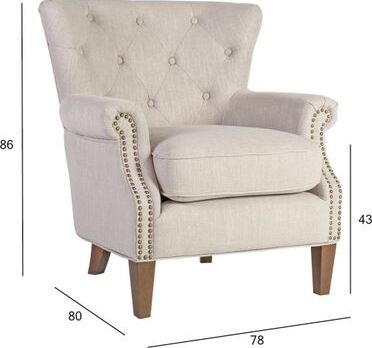 Lounge Chair Holmes | size: Width: 80cm, Height: 86cm, Depth: 78cm | color: Beige | image: 4 | variant: 1011396