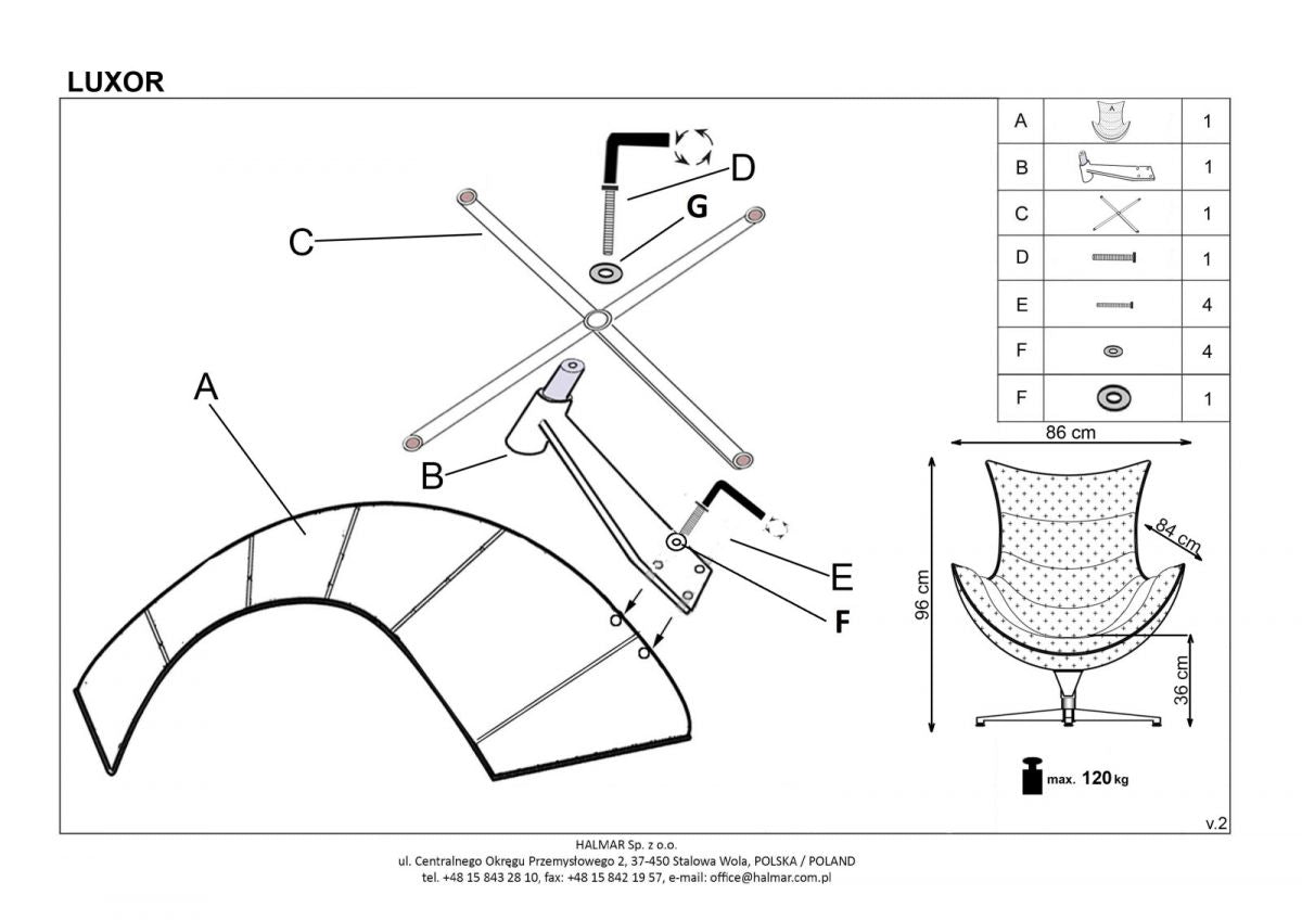 Lounge Chair Luxor | size: Width: 76cm, Height: 96cm, Depth: 84cm | color: White | image: 8 | variant: 1004667