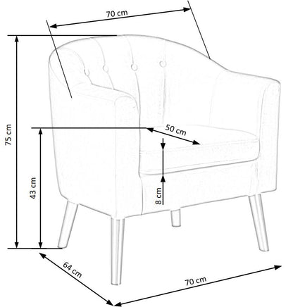 Lounge Chair Marshal | size: Width: 70cm, Height: 75cm, Depth: 64cm | color: Gray | image: 3 | variant: 1004672