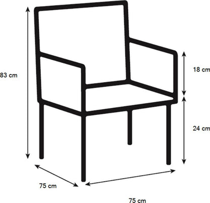 Lounge Chair Melissa | size: Width: 75cm, Height: 83cm, Depth: 75cm | color: Blue | image: 5 | variant: 1004876