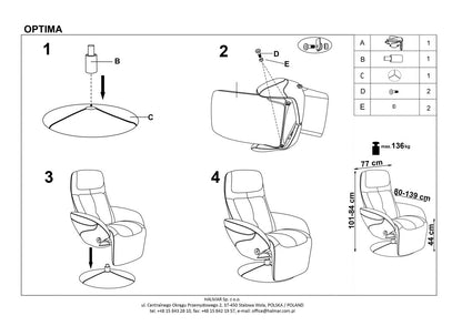 Lounge Chair Optima 2 | size: Width: 77cm, Height: 101cm, Depth: 80cm | color: Gray | image: 3 | variant: 1011399