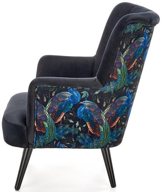 Lounge Chair Pagoni | size: Width: 67cm, Height: 95cm, Depth: 82cm | color: Multicolor/Black | image: 2 | variant: 1004698