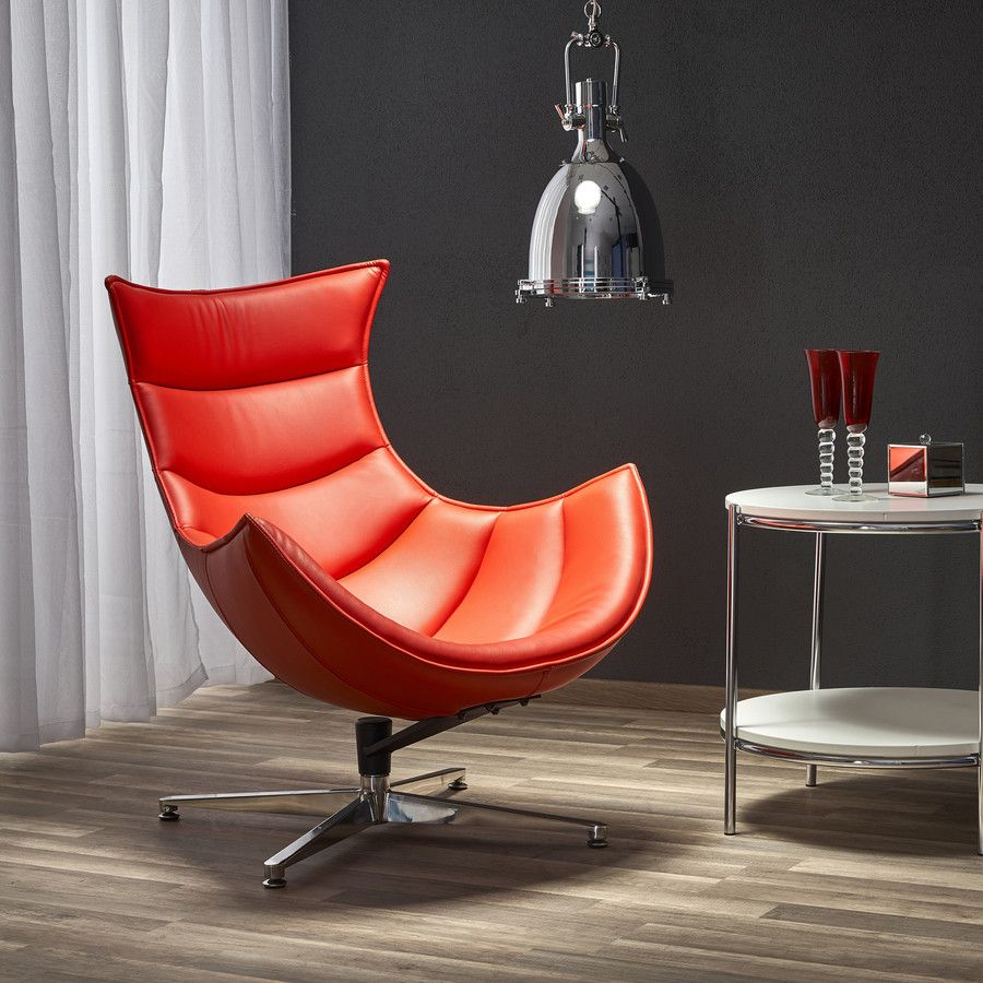 Lounge Chair Prato | size: Width: 76cm, Height: 96cm, Depth: 84cm | color: Red | image: 6 | variant: 1002774
