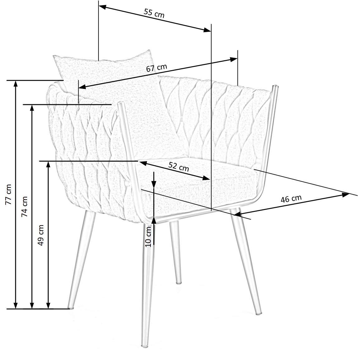 Lounge Chair Roubaix | size: Width: 67cm, Height: 77cm, Depth: 55cm | color: Gray | image: 6 | variant: 1002692