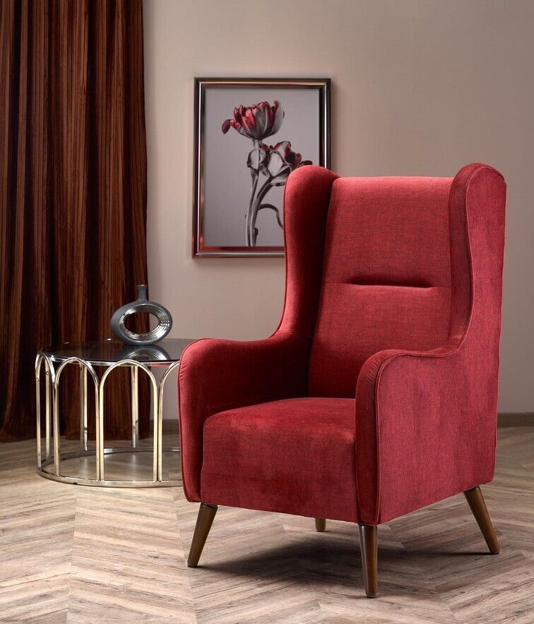 Lounge Chair St Pierre | size: Width: 67cm, Height: 114cm, Depth: 85cm | color: Red | image: 6 | variant: 1002714