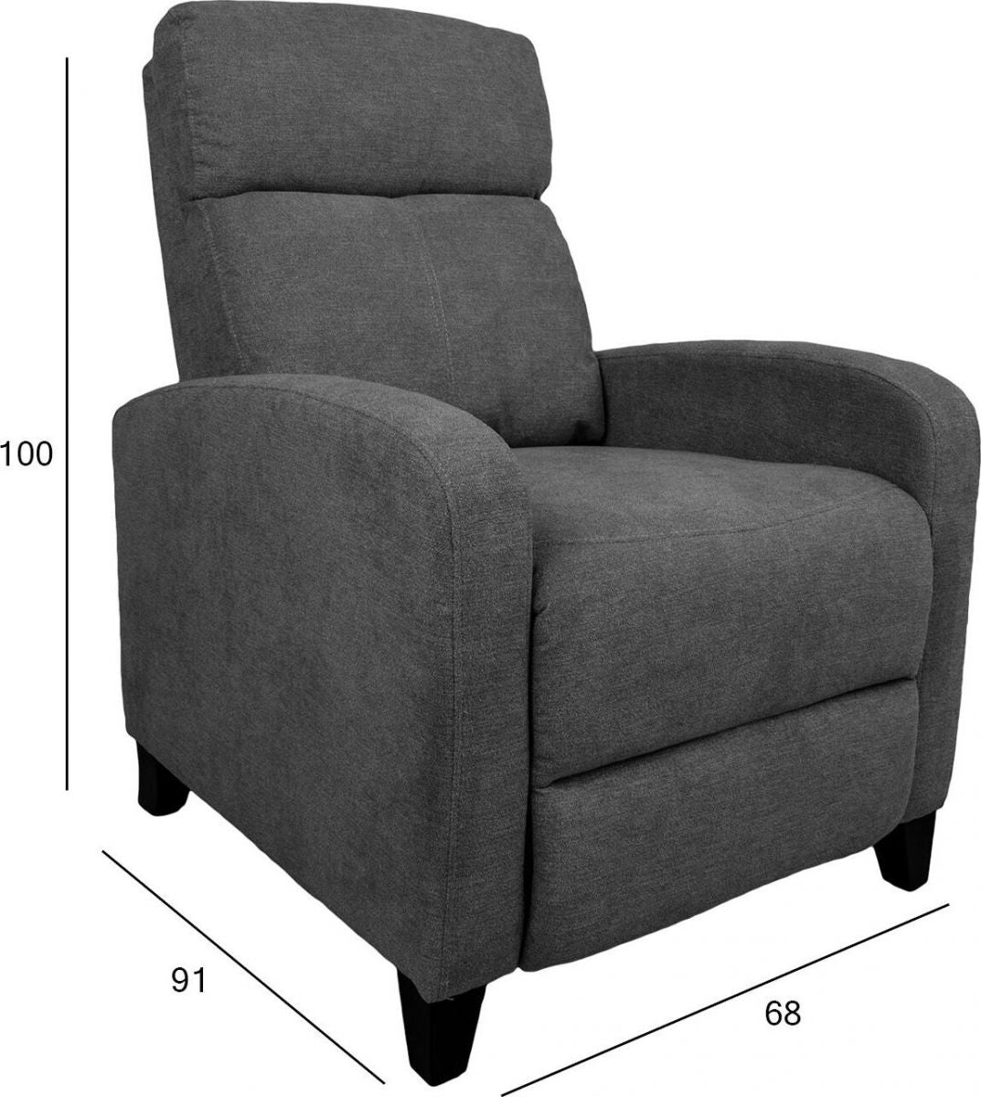 Lounge Chair Wells | size: Width: 68cm, Height: 100cm, Depth: 91cm | color: Gray | image: 9 | variant: 1000972