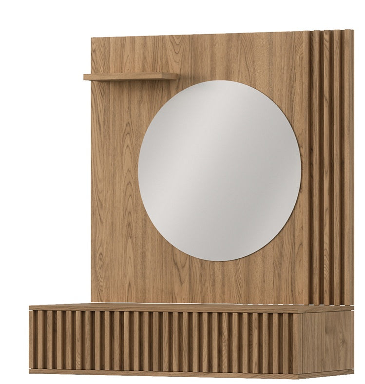 Makeup Table West Abercynon | size: Length: 40cm, Width: 85cm, Height: 100cm | color: Oak | image: 0 | variant: 1017684