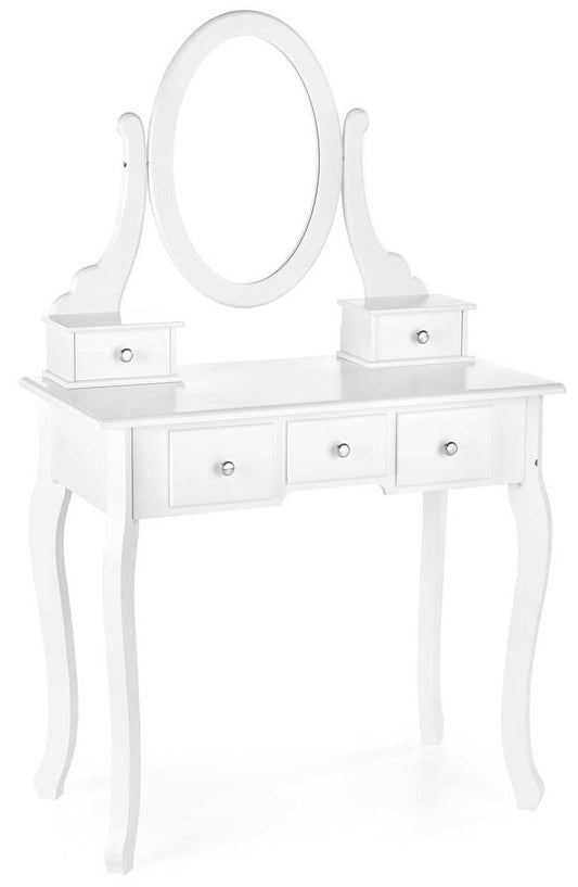 Makeup Table West Lahti | size: Length: 40cm, Width: 80cm, Height: 130cm | color: White | image: 1 | variant: 1007528