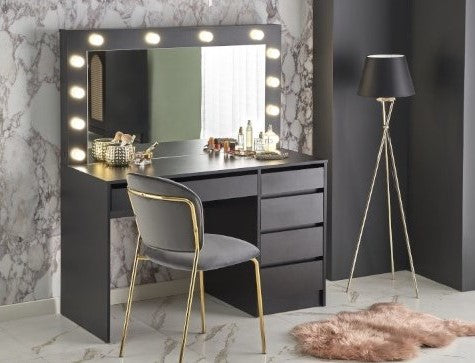 Makeup Table West Machynlleth | size: Length: 55cm, Width: 120cm, Height: 140cm | color: Black | image: 1 | variant: 1007365