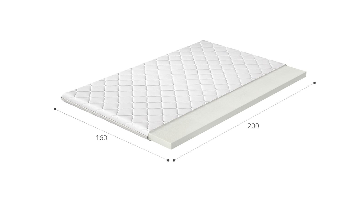 Mattress Topper Cleveland 4 | size: Length: 200cm, Width: 160cm | image: 2 | variant: 1014960