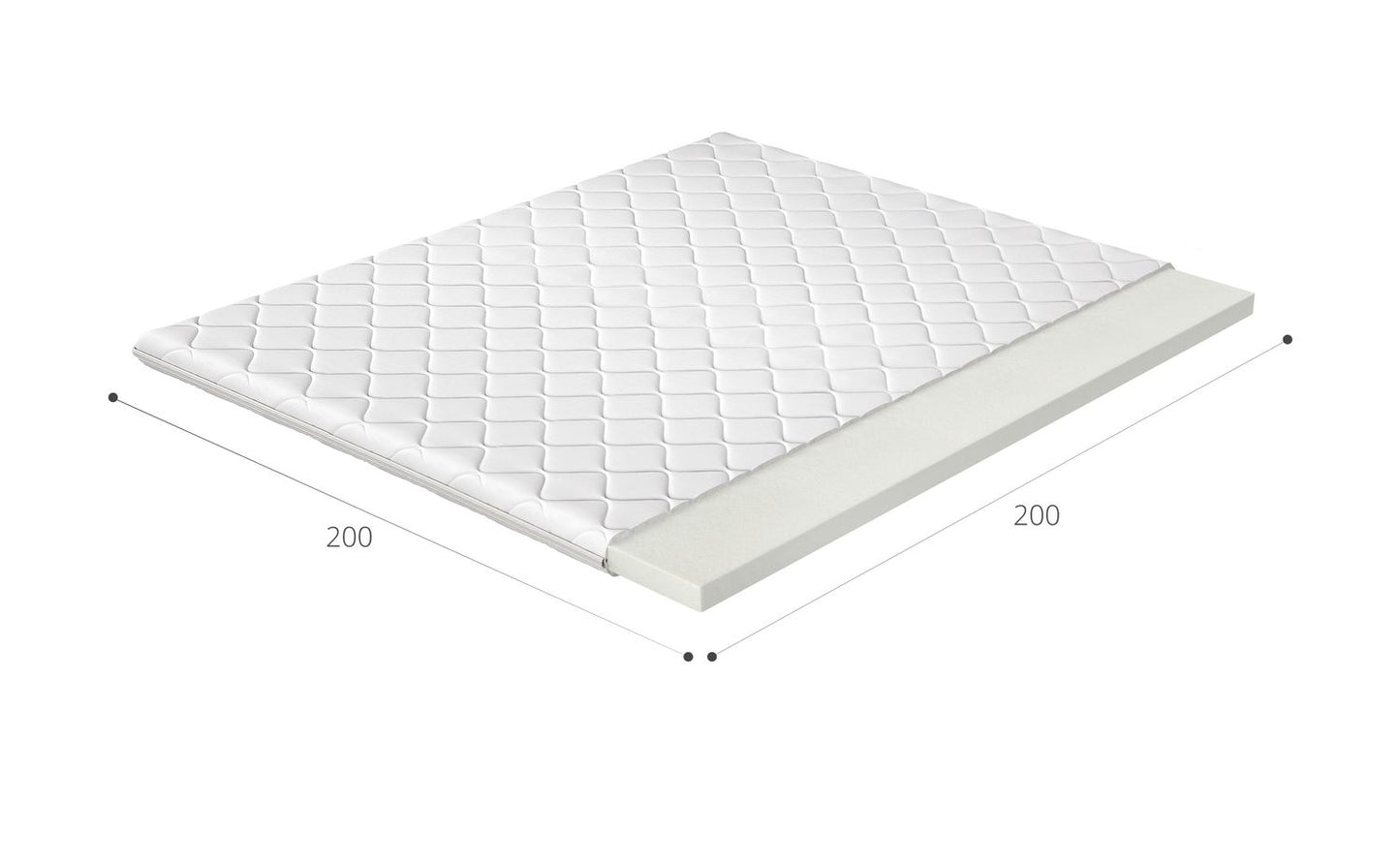 Mattress Topper Cleveland 6 | size: Length: 200cm, Width: 200cm | image: 2 | variant: 1014962