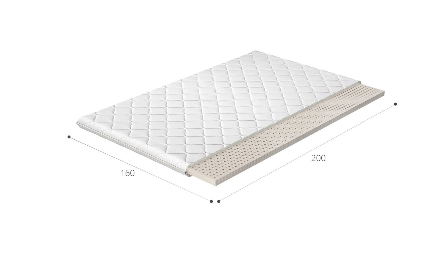 Mattress Topper Latex 4 | size: Length: 200cm, Width: 160cm | image: 2 | variant: 1013987
